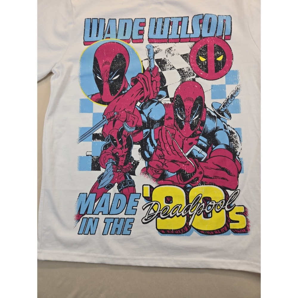 Marvel Comics Deadpool Wade Wilson 90s Mens T-Shirt Black White Red M - Picture 3 of 5